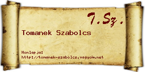 Tomanek Szabolcs névjegykártya